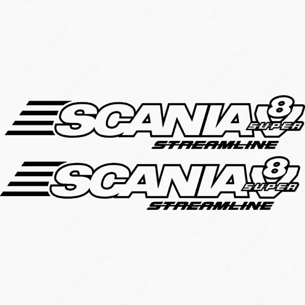 Scania Αυτοκόλλητα Παραθύρων Φορτηγού 90115 - Μαύρα (Σετ 2 Τεμαχίων)
