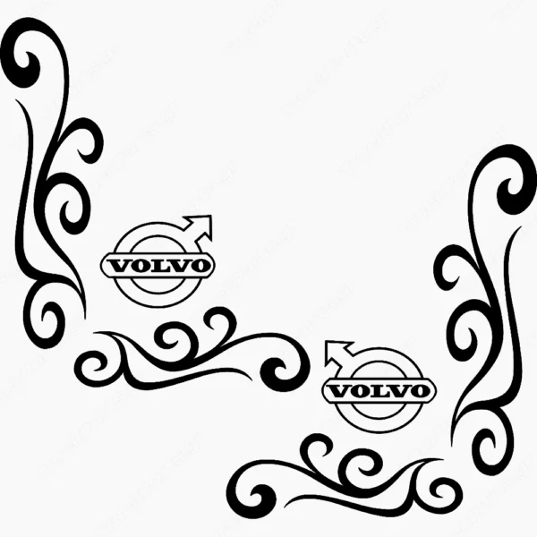 Volvo Αυτοκόλλητα Παραθύρων Φορτηγού 90474 - Μαύρα (Σετ 2 Τεμαχίων)