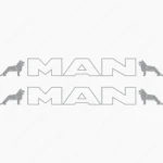 Man Αυτοκόλλητα Παραθύρων Φορτηγού 90648 - Ασημί (Σετ 2 Τεμαχίων)