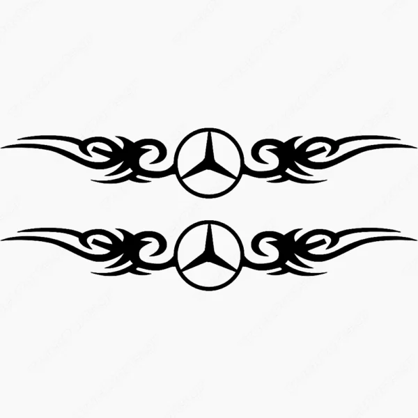 Mercedes  Αυτοκόλλητα Παραθύρων Φορτηγού 90719 - Μαύρα (Σετ 2 Τεμαχίων)