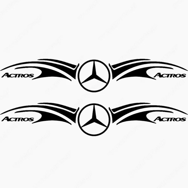 Mercedes  Αυτοκόλλητα Παραθύρων Φορτηγού 90723 - Μαύρα (Σετ 2 Τεμαχίων)