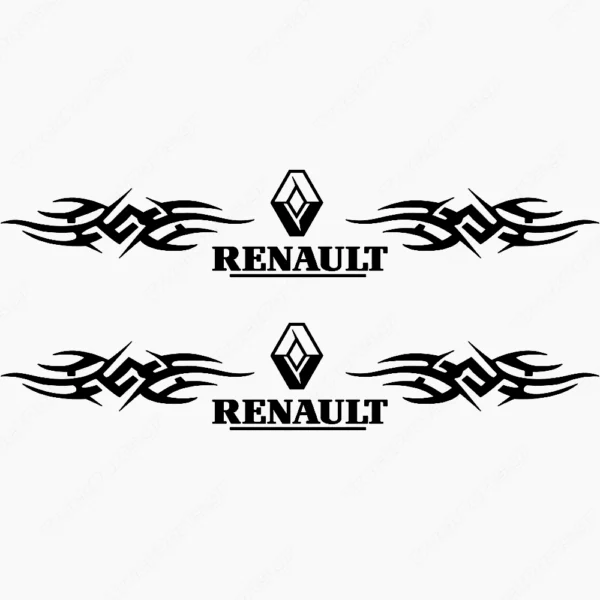 Renault  Αυτοκόλλητα Παραθύρων Φορτηγού 90796 - Μαύρα (Σετ 2 Τεμαχίων)